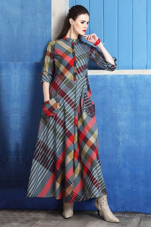 Rich cotton digital printed summer casual kurtie