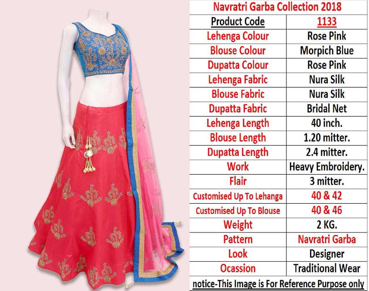 rose pink nura silk embroidered traditional lehenga for navratri festival