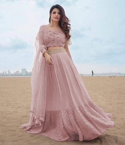 Sand pink georgette beautiful lehenga choli