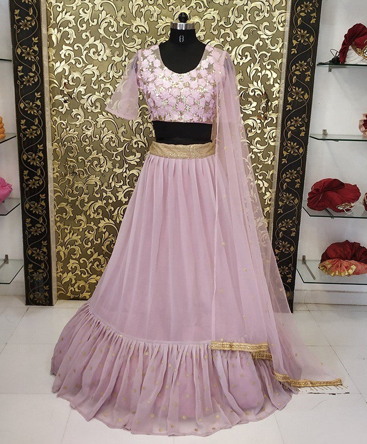 Sand pink georgette beautiful lehenga choli
