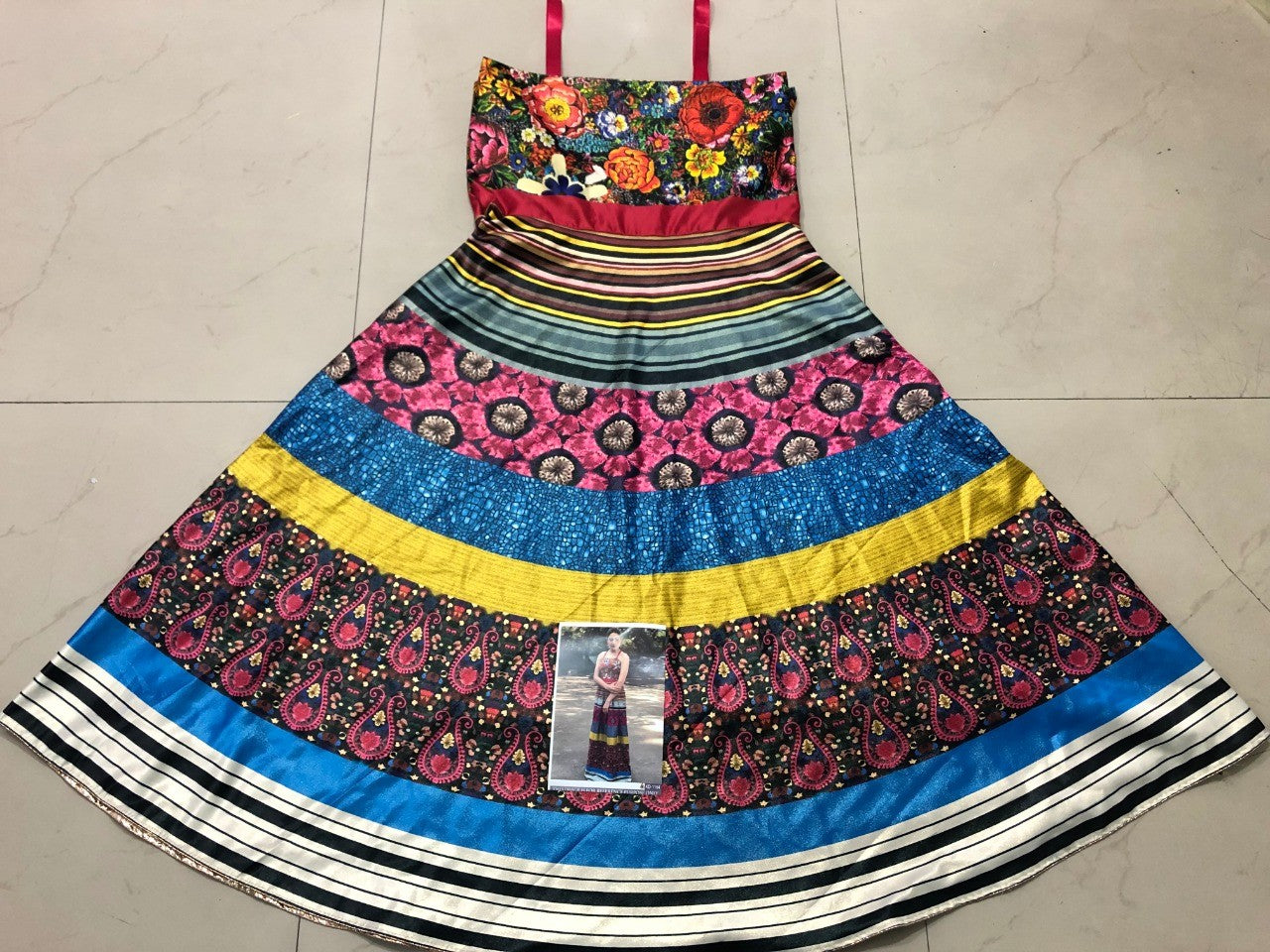 sara ali khan multicolor gota zari silk gown