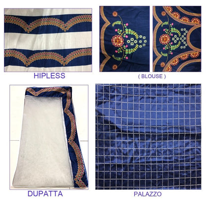 Sara ali khan stylist blue crepe silk embroidered plazzo suit