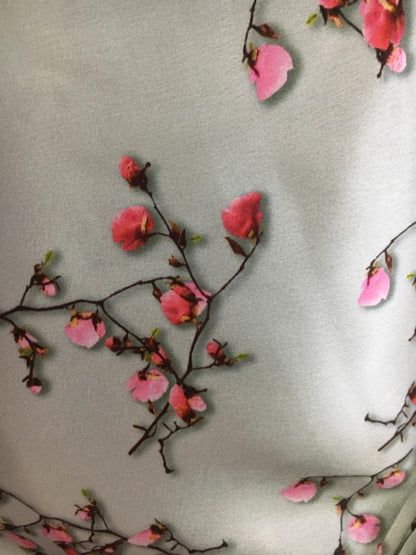 sea green digital printed casual wear saree with moti lace