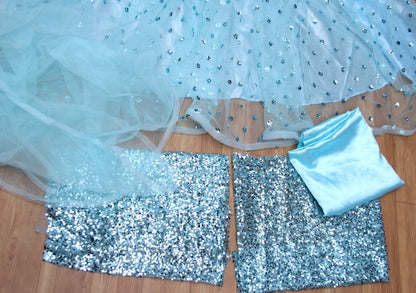 Sea green net sequence work party wear lehenga choli