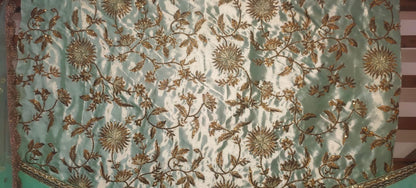 Sea green soft net embroidered wedding lehenga choli