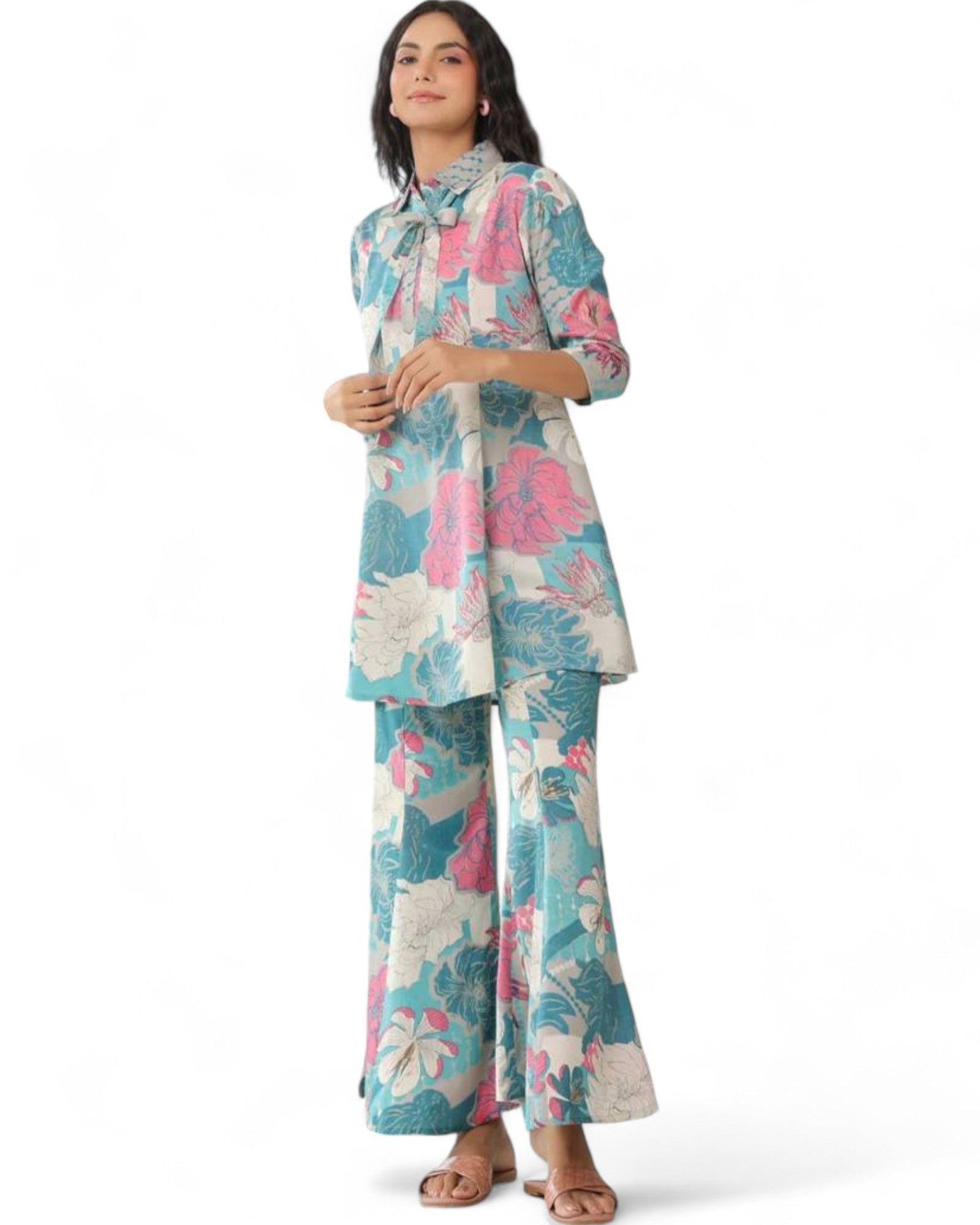 Stylish muslin floral printed co ord set