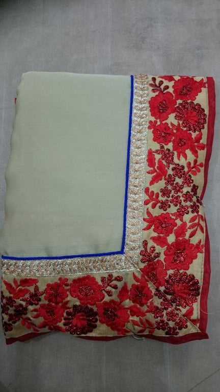 shridevi royal tussar red border saree