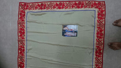 shridevi royal tussar red border saree