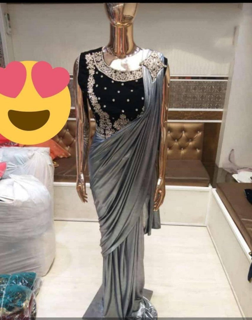 silk malai silk stylist partywear saree