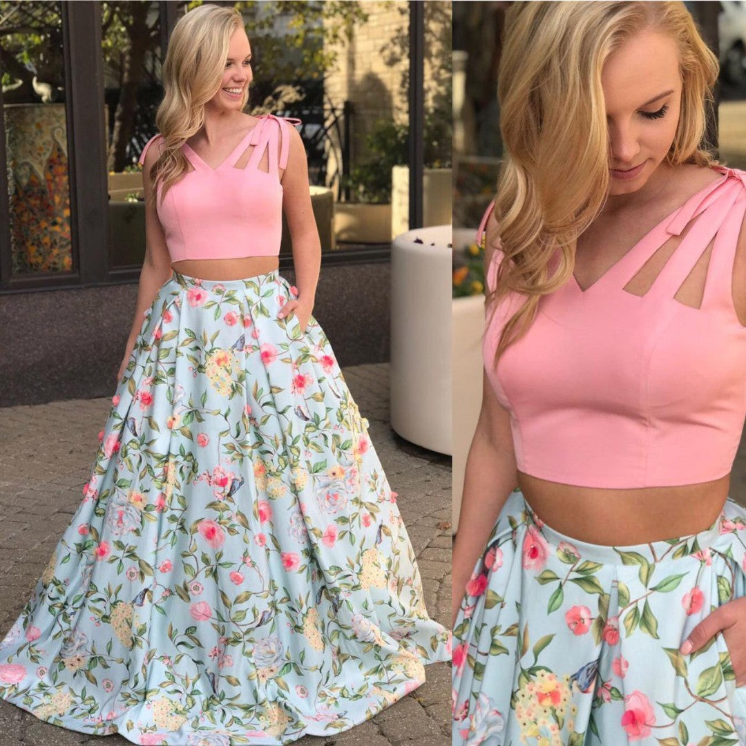 sky blue banglori satin printed girlish crop top lehenga