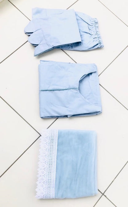 Sky blue cotton suit