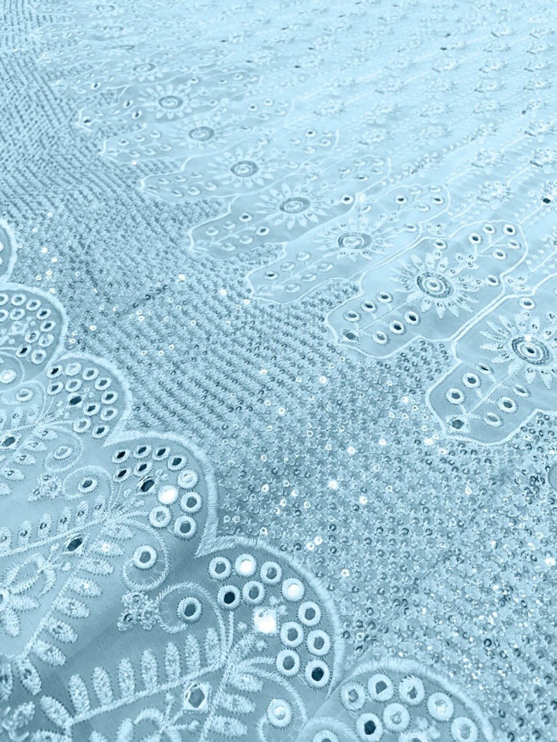 Sky blue geogette heavy embroidered wedding lehenga choli