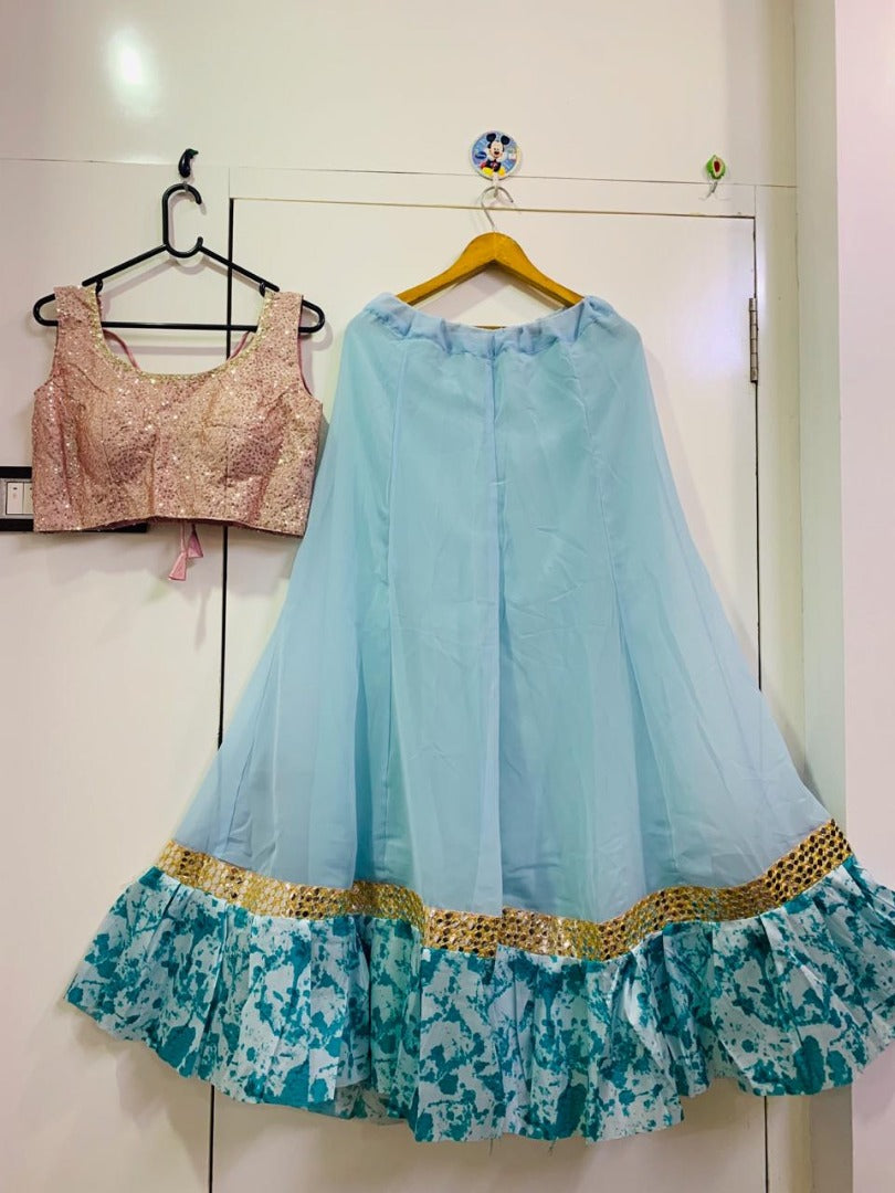 Sky blue georgette beautiful lehenga choli