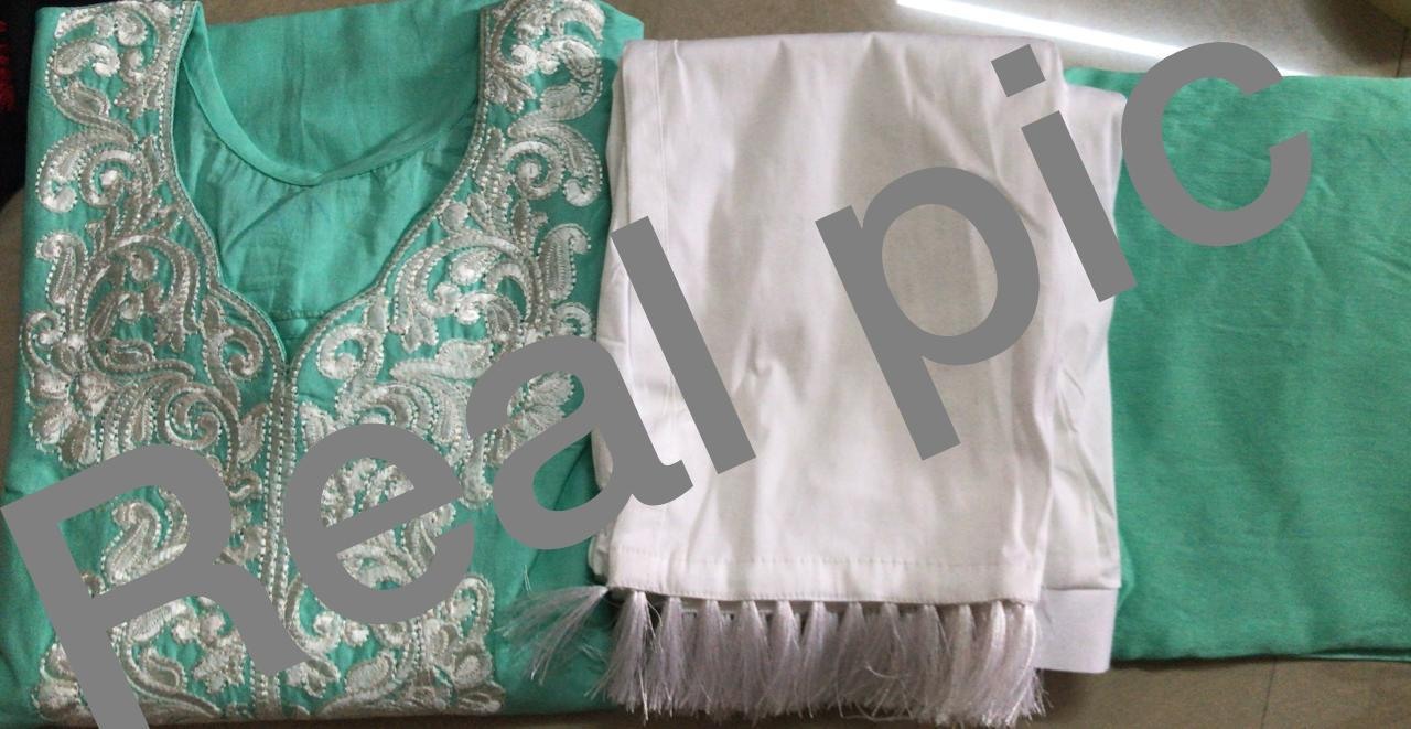 Sky blue georgette thread embroidered plazzo suit