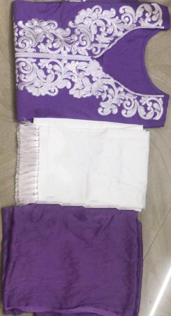 Sky blue georgette thread embroidered plazzo suit