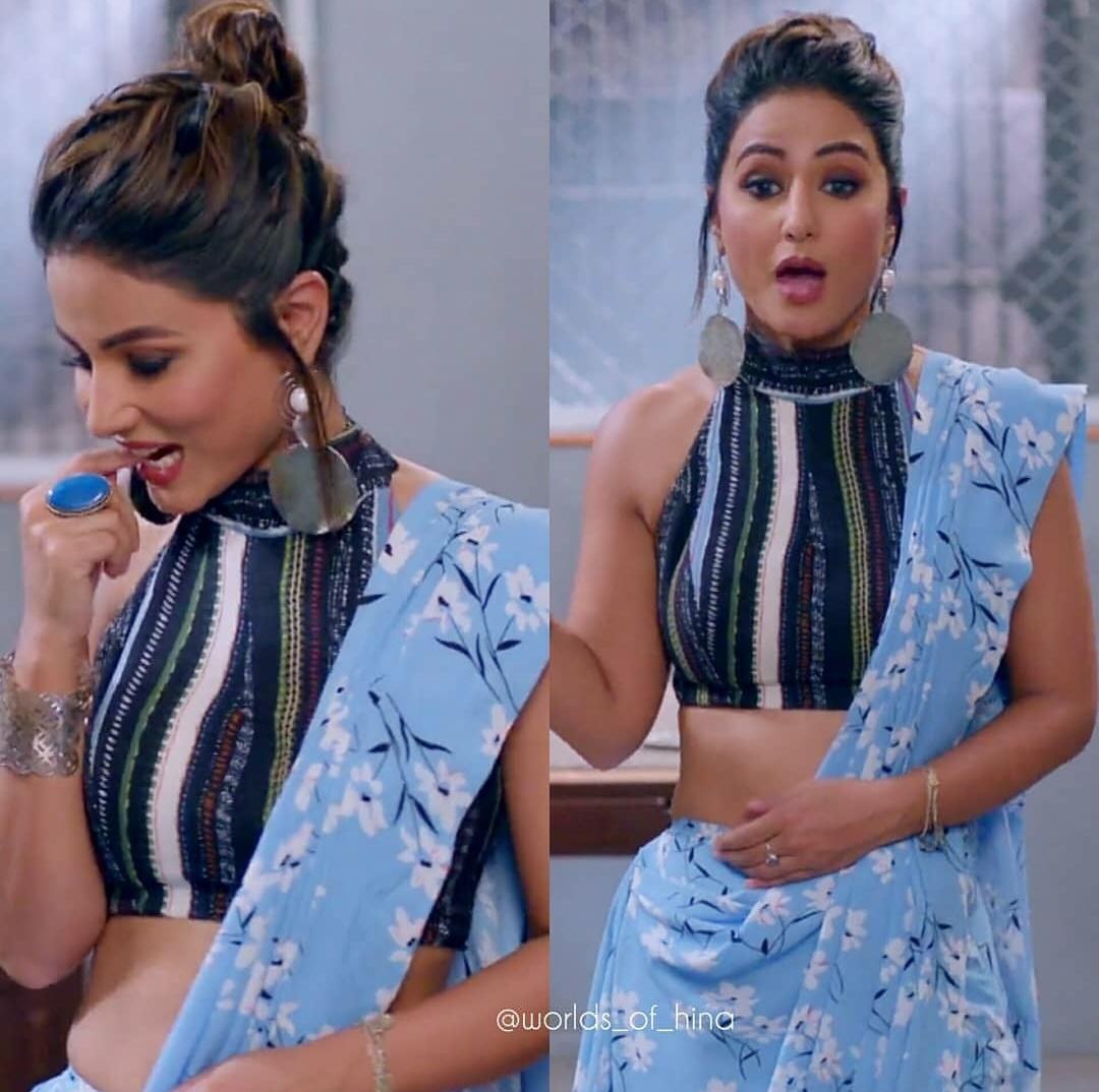 Sky blue heavy georgette flower printed partywear stylist saree