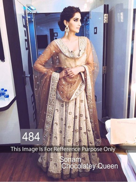 sonam kapoor beautiful cream lehenga