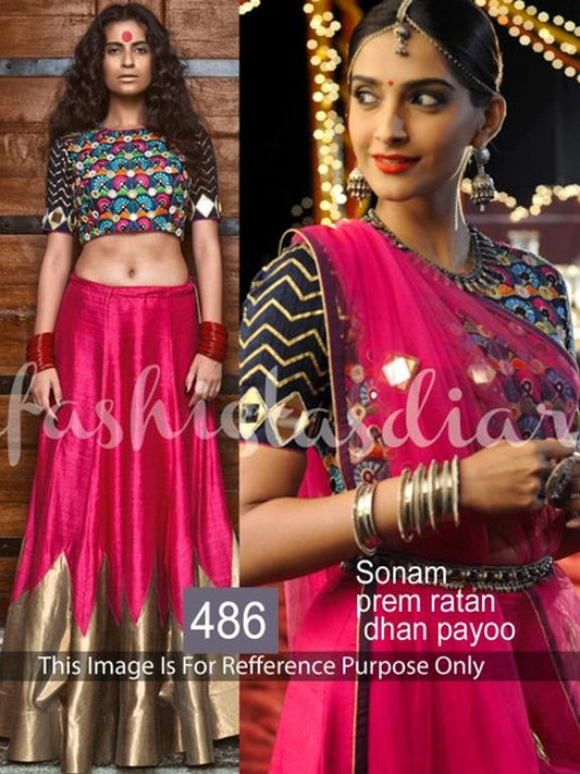 sonam kapoor royal pink joya silk lehenga