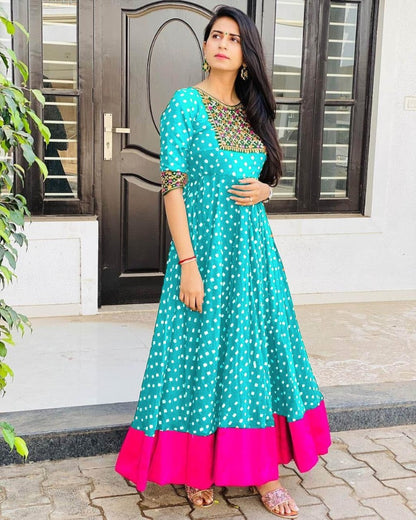 Sout silk printed long kurti