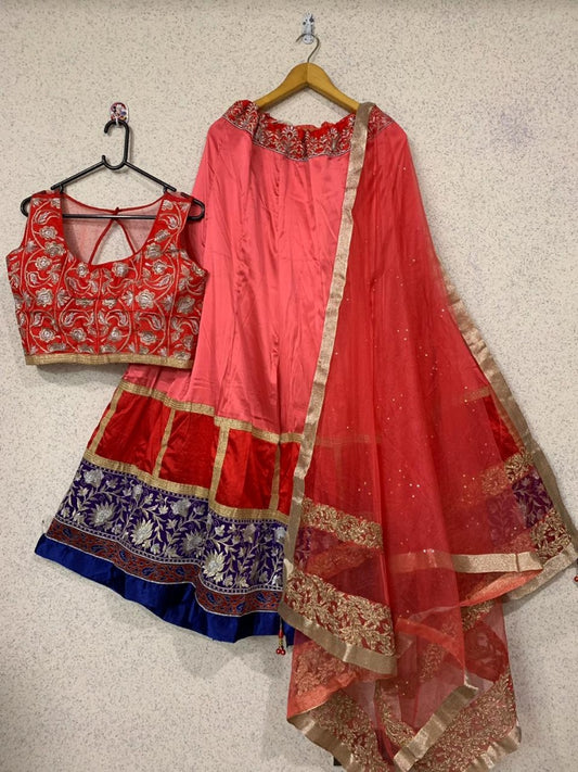 strawberry pink beautiful lehenga choli with dupatta