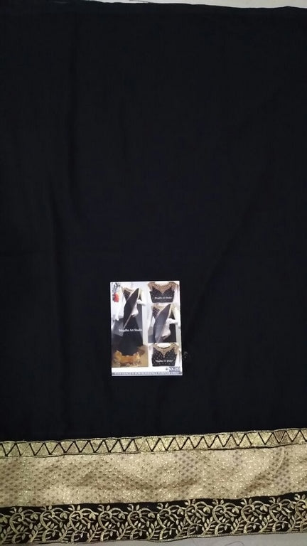 Stylist Black embroidered Ceremonial Saree