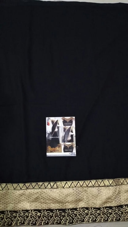 Stylist Black embroidered Ceremonial Saree