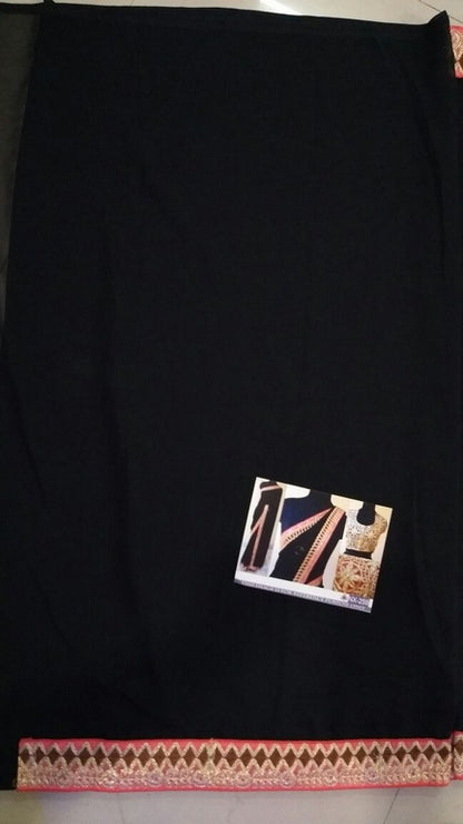 Stylist Black embroidered Party wear Saree