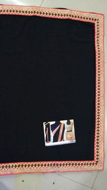 Stylist Black embroidered Party wear Saree