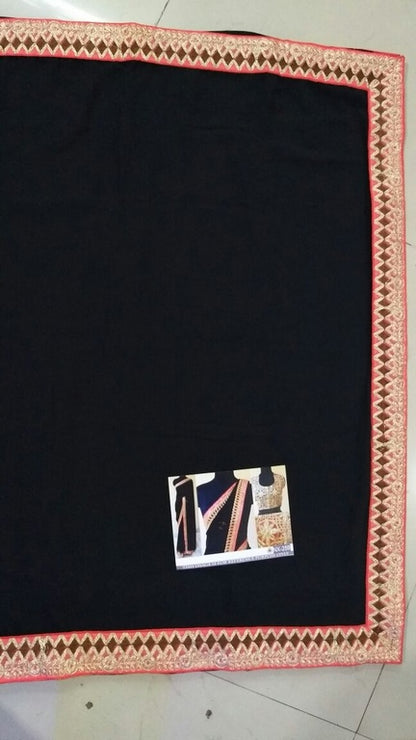 Stylist Black embroidered Party wear Saree