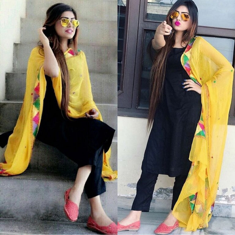 Stylist Black Plain Any festival Salwar suit