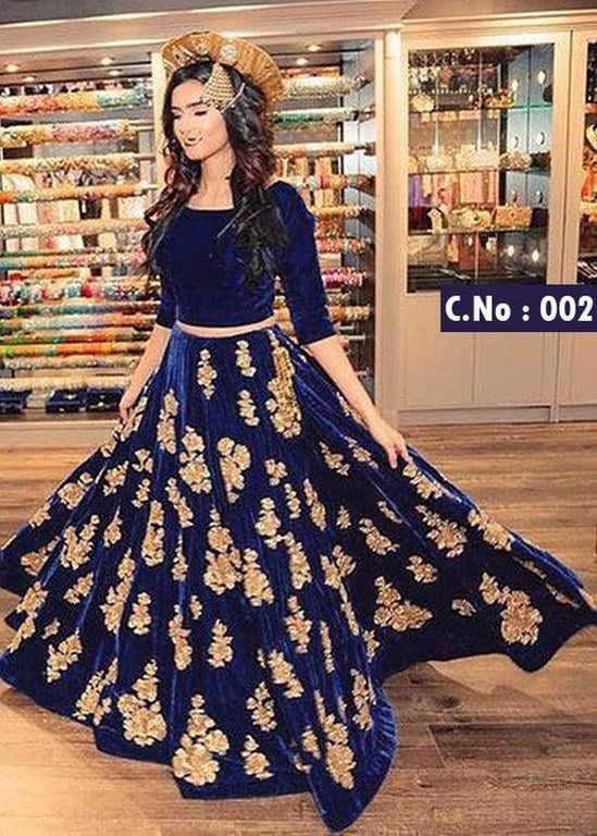 Stylist Blue embroidered Ceremonial lehenga