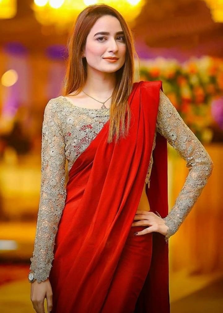 red stylist chanderi cotton plain partywear saree with cipli work blouse