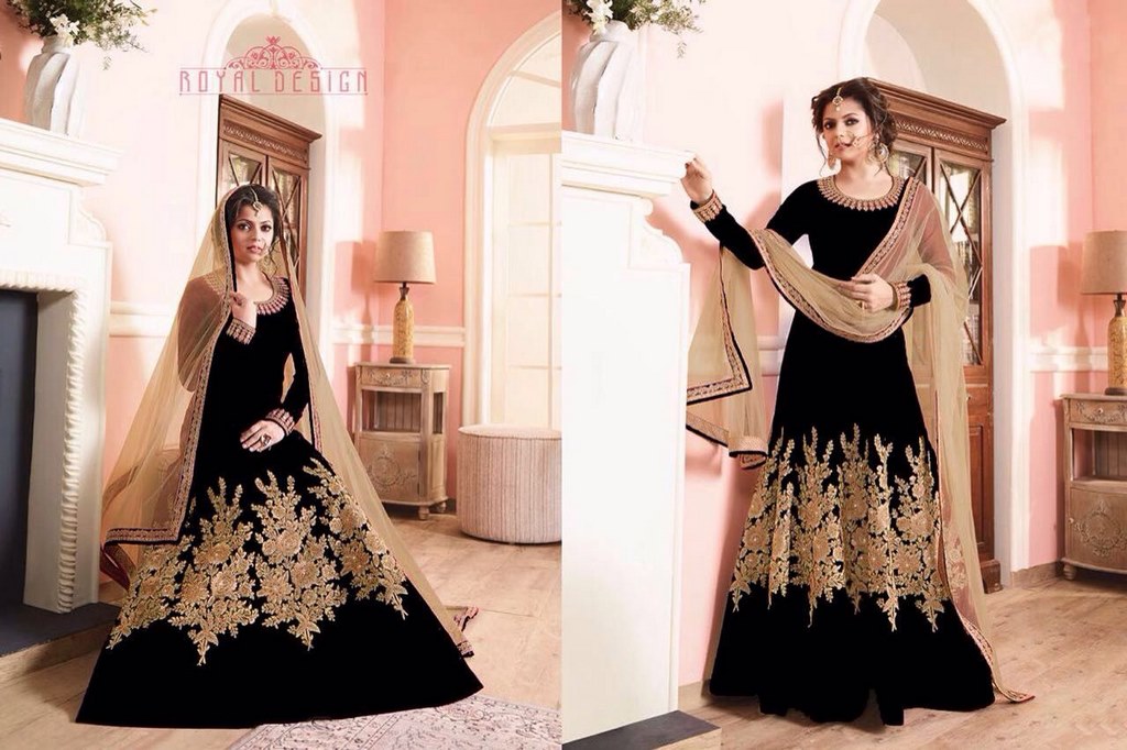 Stylist Coffee embroidered Ceremonial Anarkali Suit