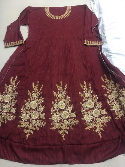 Stylist Coffee embroidered Ceremonial Anarkali Suit