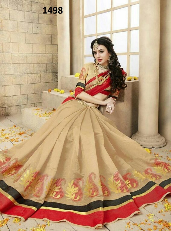 Stylist Cream Printed Any Festival Saree