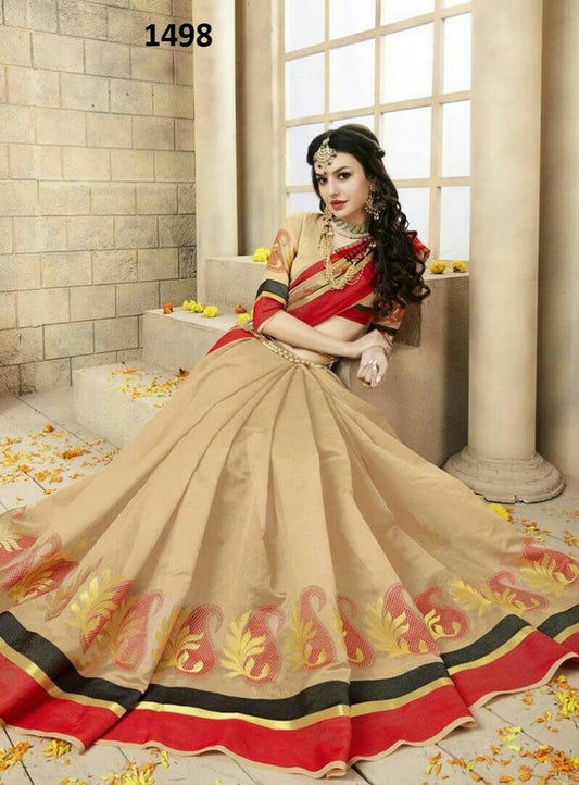 Stylist Cream Printed Any Festival Saree