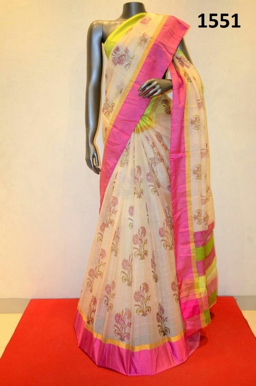 Stylist Cream Printed Any Festival Saree