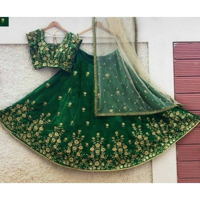 Stylist Green embroidered Wedding lehenga