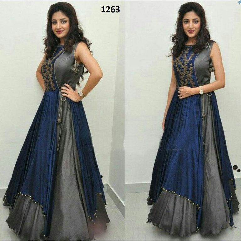 Stylist Grey Plain Party wear Kurti