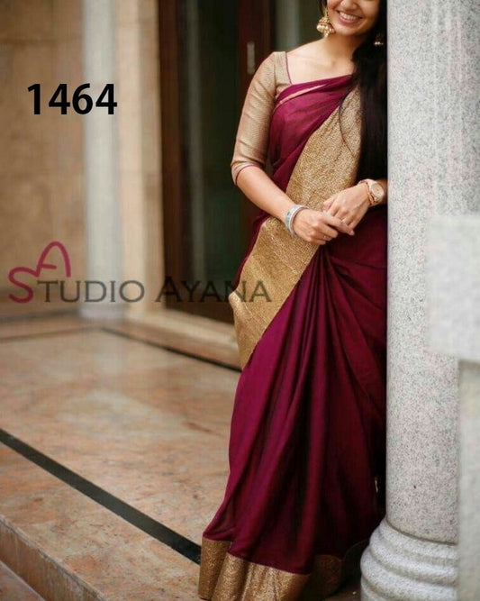 Stylist Maroon Plain Festival Saree