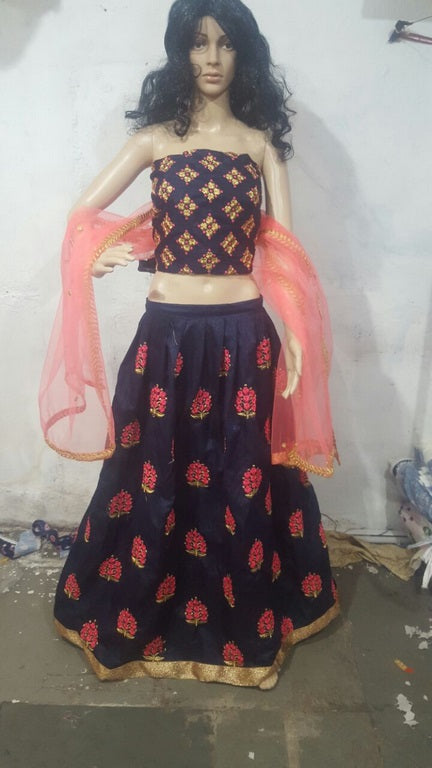 Stylist Nevy Blue embroidered Ceremonial lehenga