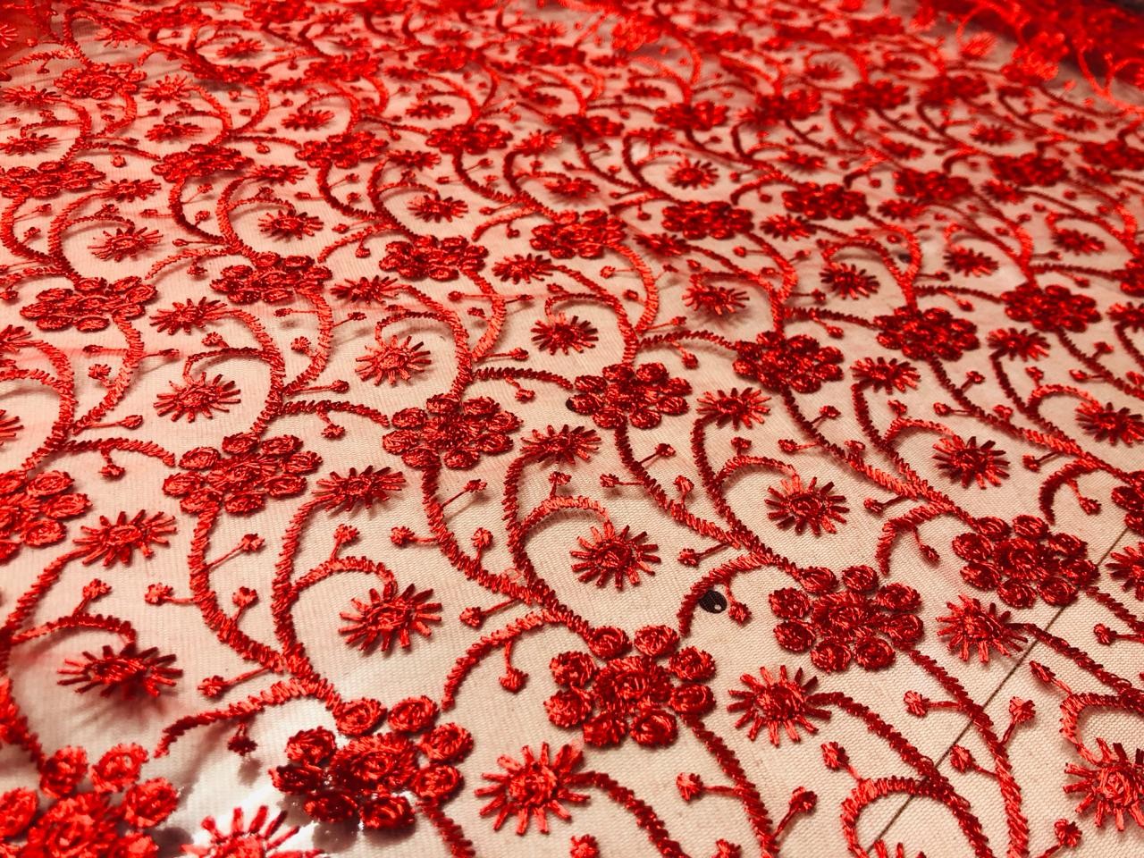 Stylist partywear ruffle saree with net embroidered blouse