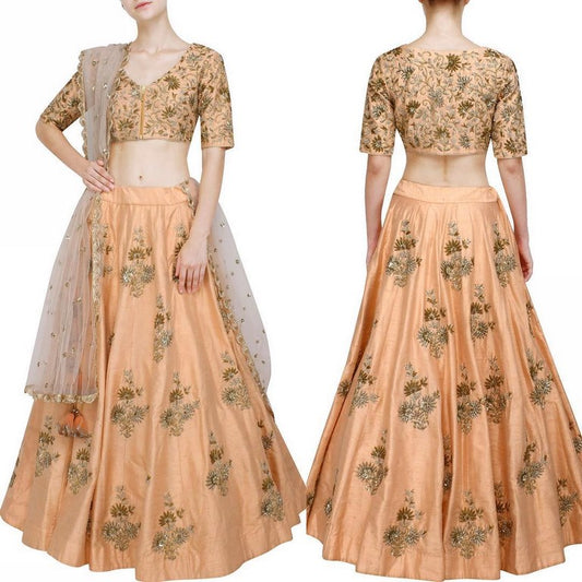 Stylist Peach embroidered Ceremonial lehenga