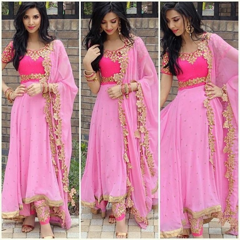 Stylist Pink embroidered Ceremonial Salwar Suit