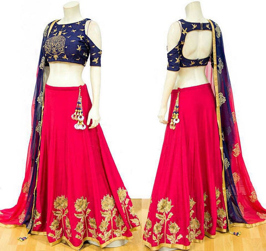 Stylist Pink embroidered Wedding lehenga