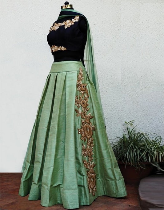 Stylist Pista Green embroidered Ceremonial lehenga