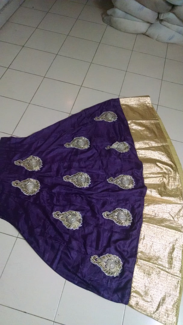 Stylist purple lehenga with white choli