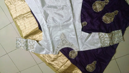 Stylist purple lehenga with white choli