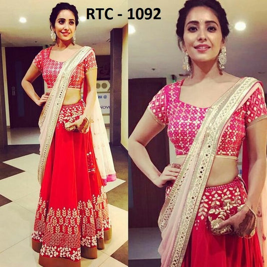 Stylist Red embroidered Wedding lehenga