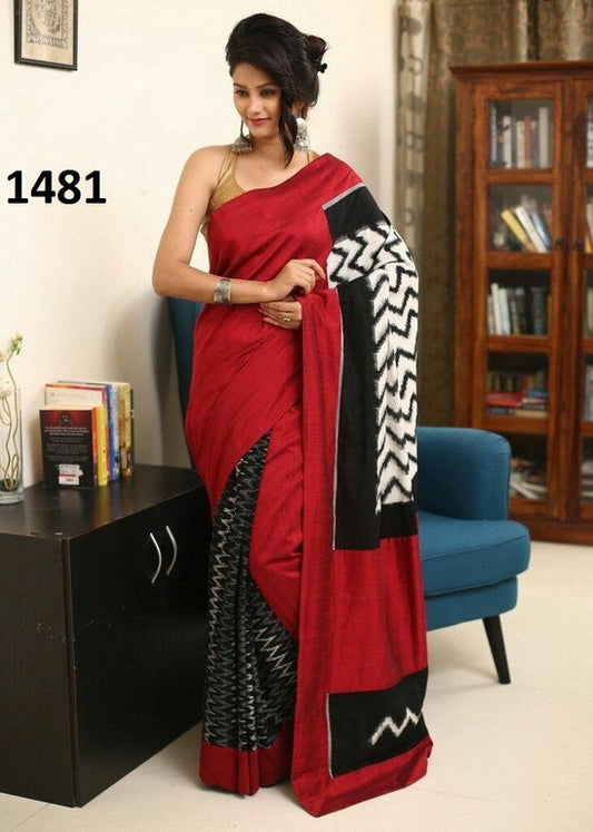 Stylist Red Printed Party wear Saree